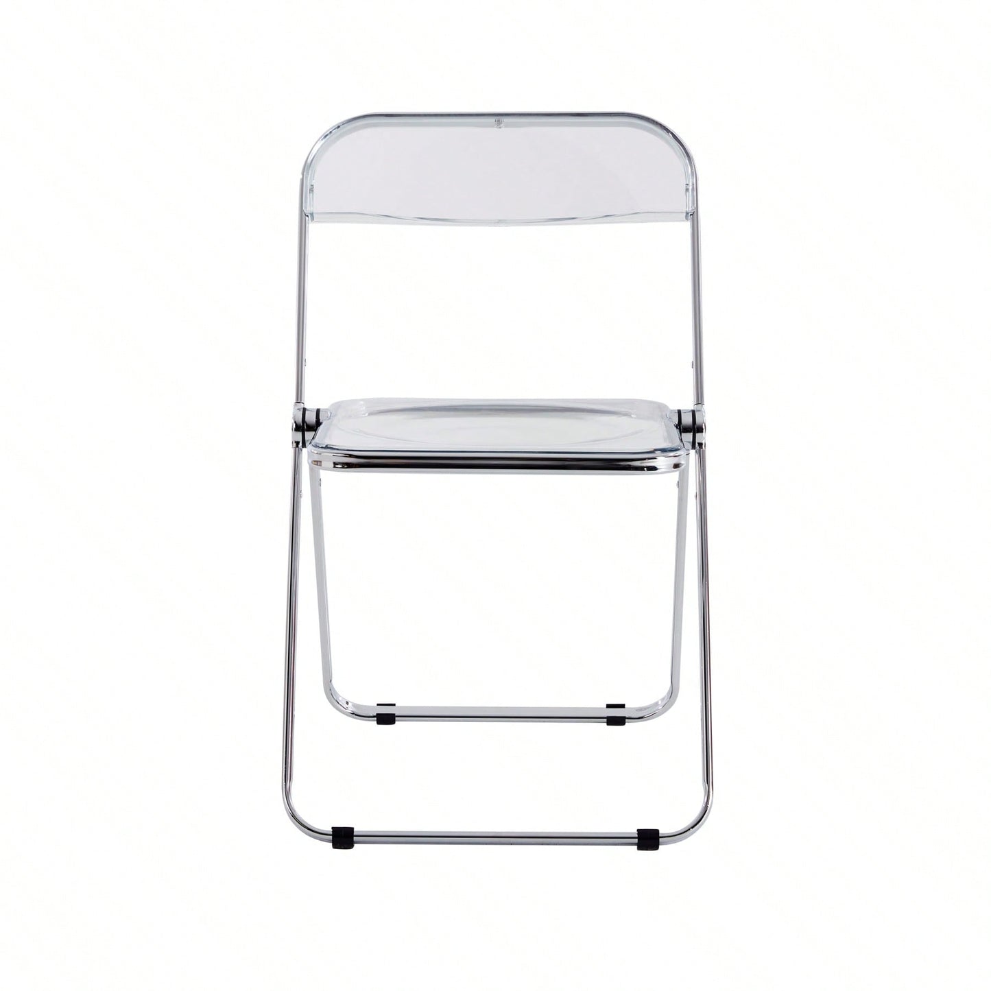 Clear Plastic Stackable Folding Chairs for Small Spaces Durable and Comfortable Dining Living Room Office Use