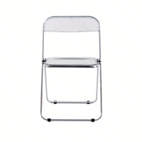 Clear Plastic Stackable Folding Chairs for Small Spaces Durable and Comfortable Dining Living Room Office Use