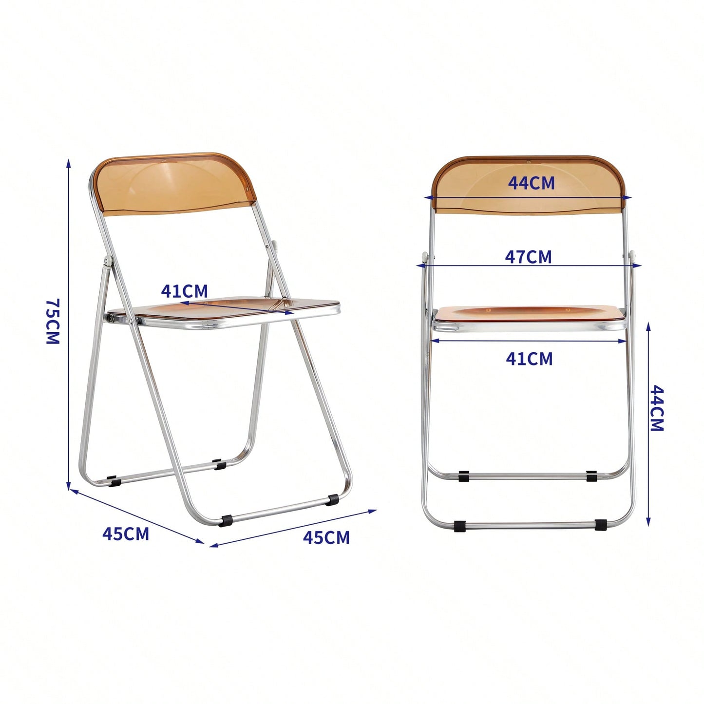 Clear Plastic Stackable Folding Chairs for Small Spaces Durable and Comfortable Dining Living Room Office Use