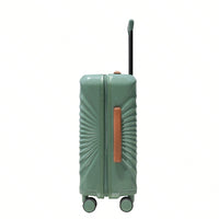 24 Inch Green Hardside Luggage with TSA Lock USB Port Expandable Spinner Wheels Durable Travel Suitcase with Adjustable Handle