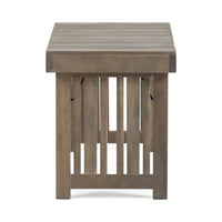 Foldable Outdoor Side Table - Acacia Wood End Table With Slatted Top - Weather Resistant Patio Accent Table For Small Spaces