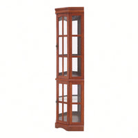 Elegant Corner Curio Cabinet With Adjustable Glass Shelves And Integrated Lighting System