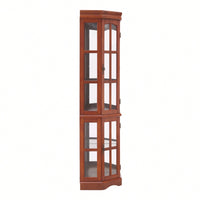 Elegant Corner Curio Cabinet With Adjustable Glass Shelves And Integrated Lighting System
