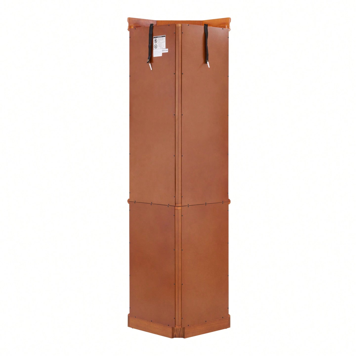 Elegant Corner Curio Cabinet With Adjustable Glass Shelves And Integrated Lighting System