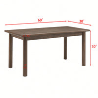 Mid Century Modern 60 Inch Rectangular Dining Table for 6-8 Solid Wood Legs Easy Assembly Kitchen Furniture
