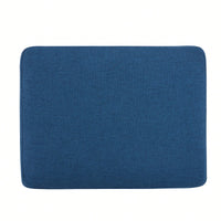Contemporary Navy Blue Ottoman With Birch Wood Legs For Versatile Home Use