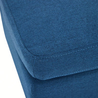 Contemporary Navy Blue Ottoman With Birch Wood Legs For Versatile Home Use