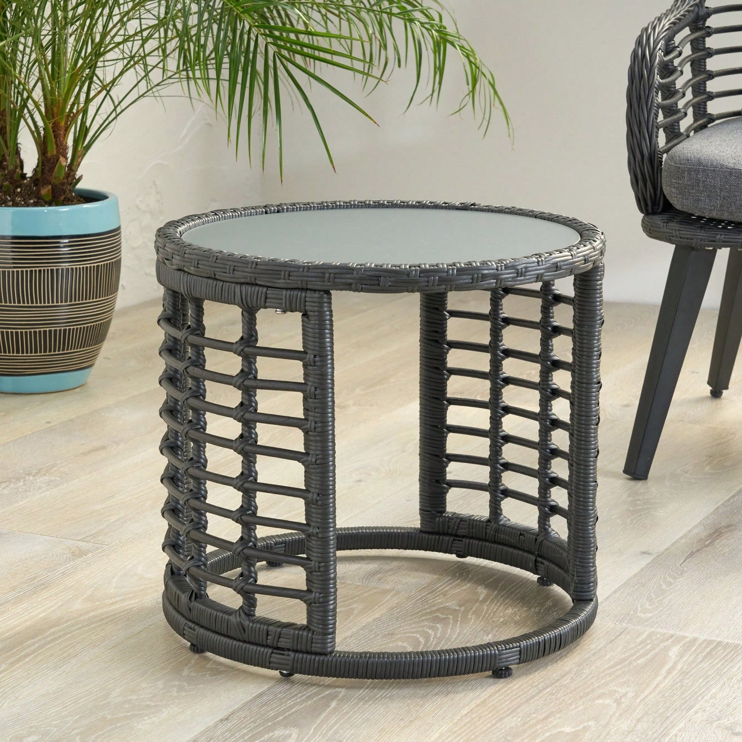 Stylish Outdoor Side Table For Drinks And Relaxation