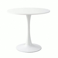 Modern Round Dining Table With MDF Top And Steel Base For Kitchen And Living Room 24 Inch