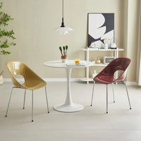 Modern Round Dining Table With MDF Top And Steel Base For Kitchen And Living Room 24 Inch