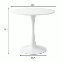 Modern Round Dining Table With MDF Top And Steel Base For Kitchen And Living Room 24 Inch