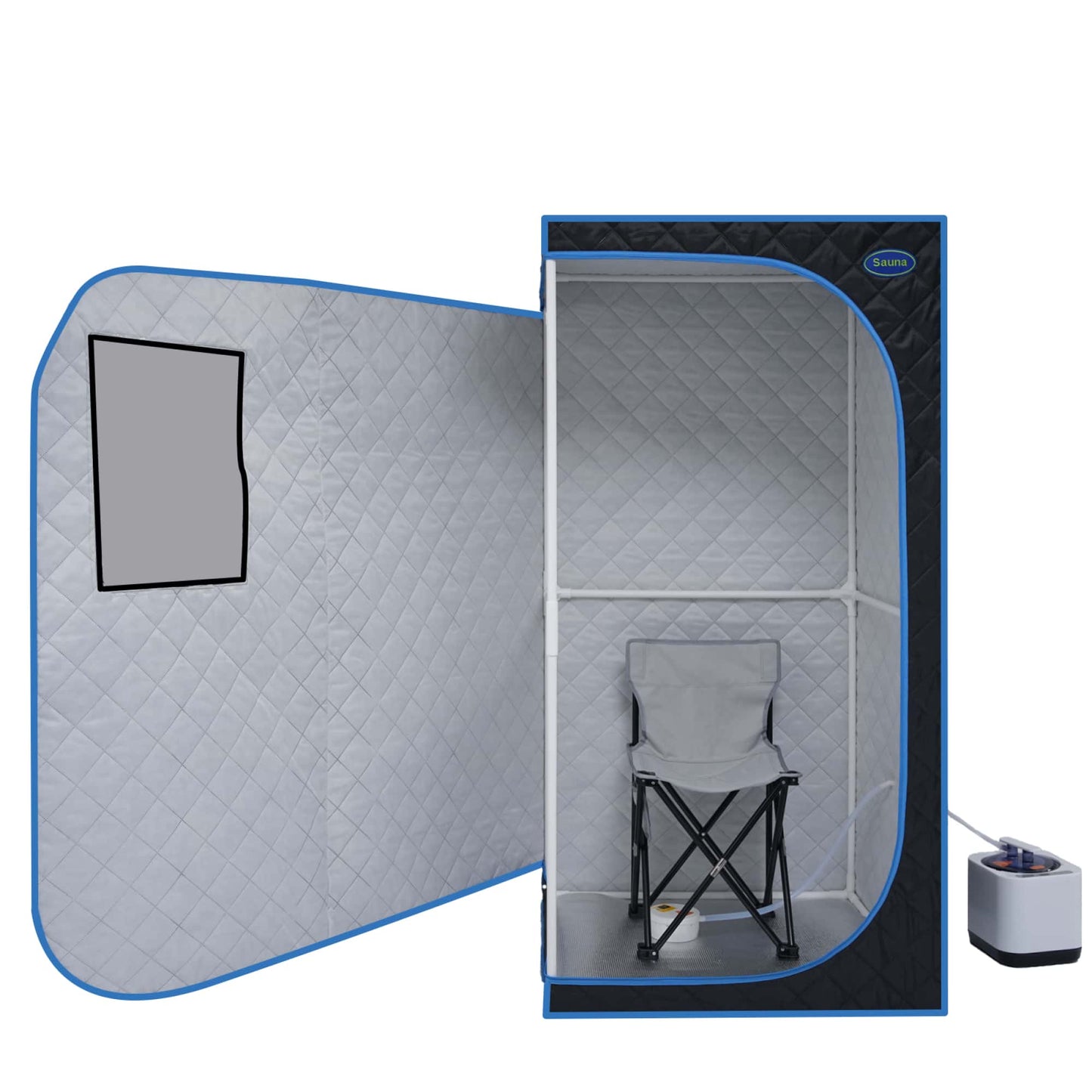 Portable Full Size Steam Sauna Tent With Steam Generator Remote Control And Foldable Chair For Home Spa Experience