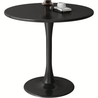 Modern Round Dining Table With MDF Top And Steel Base For Kitchen, Living Room, And Small Spaces, 24 Inch