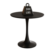 Modern Round Dining Table With MDF Top And Steel Base For Kitchen, Living Room, And Small Spaces, 24 Inch