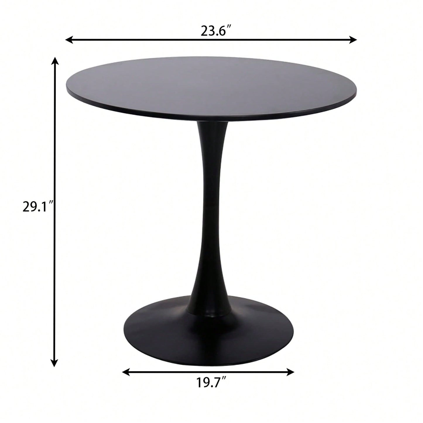 Modern Round Dining Table With MDF Top And Steel Base For Kitchen, Living Room, And Small Spaces, 24 Inch