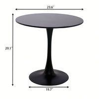 Modern Round Dining Table With MDF Top And Steel Base For Kitchen, Living Room, And Small Spaces, 24 Inch