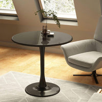 Modern Round Dining Table With MDF Top And Steel Base For Kitchen, Living Room, And Small Spaces, 24 Inch