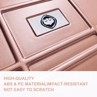 Lightweight Rose Gold Hardshell Luggage Set 4pcs with 360-Degree Spinner Wheels and TSA Lock  Suitcases for Travel 12 20 24 28 Inches