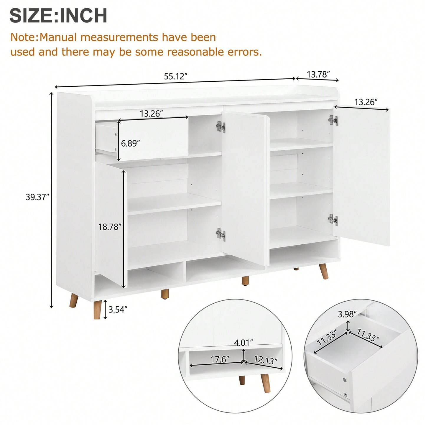 Sleek Contemporary Shoe Cabinet With Adjustable Shelves And Solid Wood Legs For Entryway And Living Room Storage