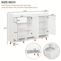 Sleek Contemporary Shoe Cabinet With Adjustable Shelves And Solid Wood Legs For Entryway And Living Room Storage