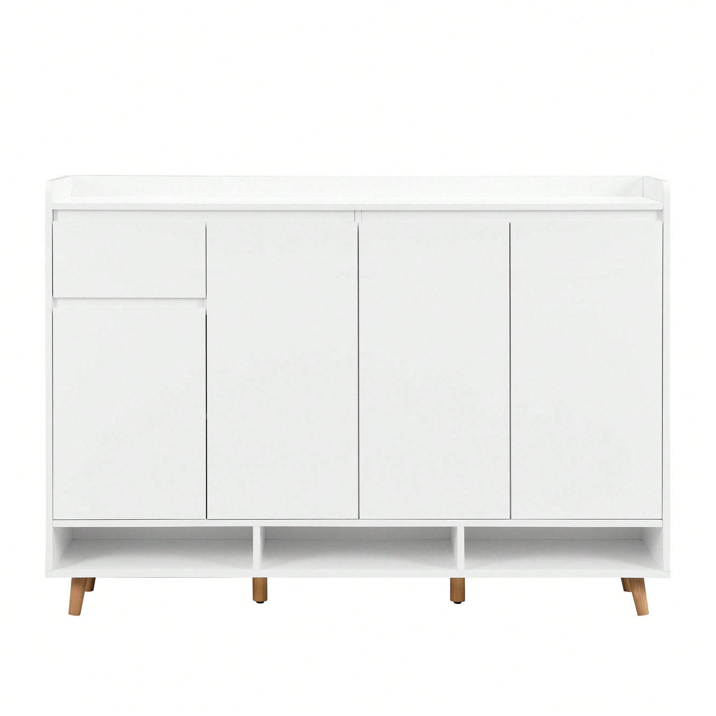 Sleek Contemporary Shoe Cabinet With Adjustable Shelves And Solid Wood Legs For Entryway And Living Room Storage