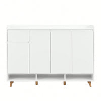 Sleek Contemporary Shoe Cabinet With Adjustable Shelves And Solid Wood Legs For Entryway And Living Room Storage