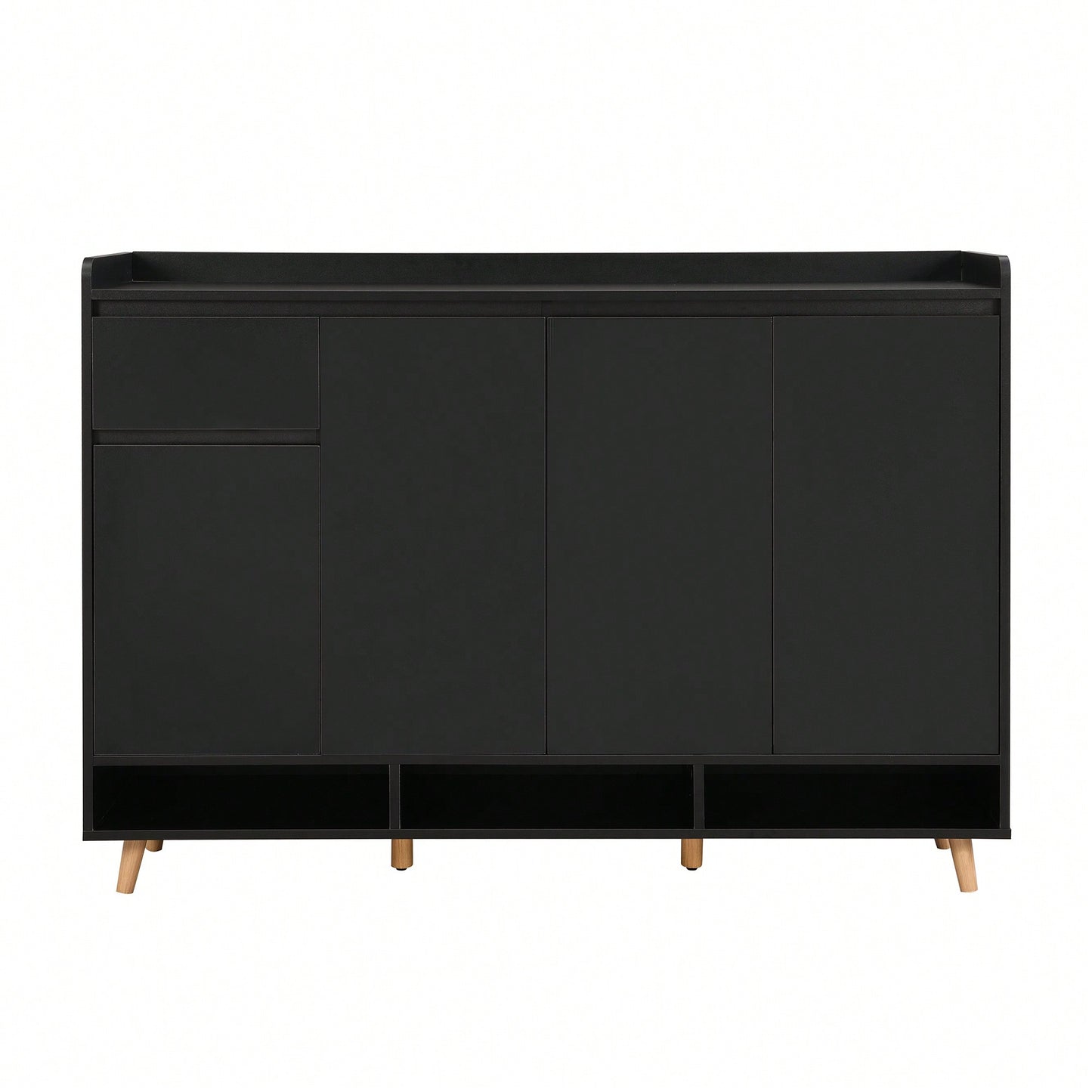 Sleek Contemporary Shoe Cabinet With Adjustable Shelves And Solid Wood Legs For Entryway And Living Room Storage