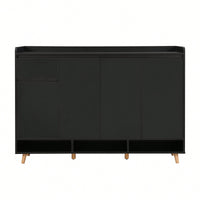 Sleek Contemporary Shoe Cabinet With Adjustable Shelves And Solid Wood Legs For Entryway And Living Room Storage