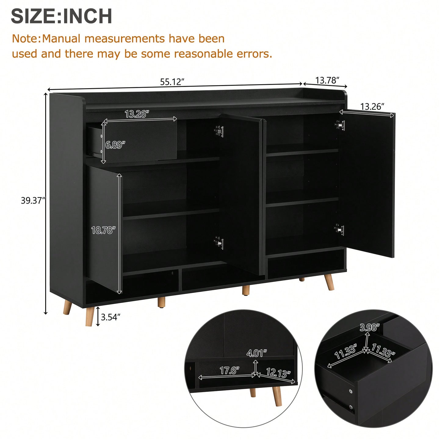 Sleek Contemporary Shoe Cabinet With Adjustable Shelves And Solid Wood Legs For Entryway And Living Room Storage