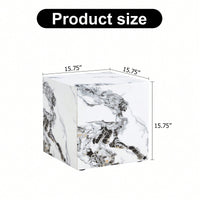Modern 15.75 Inch White MDF Cube Coffee Table With Stylish Texture And Easy Assembly