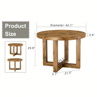 Modern Circular MDF Dining Table For Living Room And Bedroom 42 Inch Elegant Design Easy Assembly