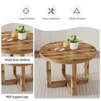 Modern Circular MDF Dining Table For Living Room And Bedroom 42 Inch Elegant Design Easy Assembly