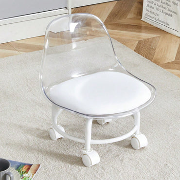 Small White Swivel Chair With Silky Pulleys For Modern Family - 360° Rotation, Easy Assembly, Stylish And Versatile