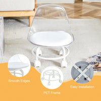 Small White Swivel Chair With Silky Pulleys For Modern Family - 360° Rotation, Easy Assembly, Stylish And Versatile