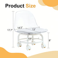 Small White Swivel Chair With Silky Pulleys For Modern Family - 360° Rotation, Easy Assembly, Stylish And Versatile