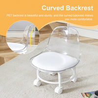 Small White Swivel Chair With Silky Pulleys For Modern Family - 360° Rotation, Easy Assembly, Stylish And Versatile