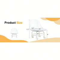 Small White Swivel Chair With Silky Pulleys For Modern Family - 360° Rotation, Easy Assembly, Stylish And Versatile