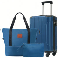 Lightweight 3 Piece Hardshell Luggage Set with TSA Lock Wheels Duffel Toiletry Bag Black Brown