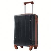 Lightweight 3 Piece Hardshell Luggage Set with TSA Lock Wheels Duffel Toiletry Bag Black Brown