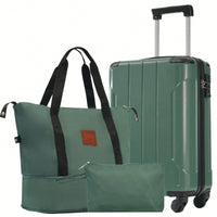 Lightweight 3 Piece Hardshell Luggage Set with TSA Lock Wheels Duffel Toiletry Bag Black Brown
