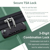 Lightweight 3 Piece Hardshell Luggage Set with TSA Lock Wheels Duffel Toiletry Bag Black Brown