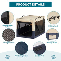 Adjustable Soft-Sided Dog Crate With Three Doors Portable Fabric Kennel For Travel And Home Use