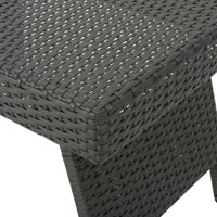 Transitional Faux Rattan Wicker Snack Table With Iron Frame No Assembly Required