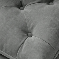 Contemporary Button Tufted Pillow Top Ottoman With Turned Legs For Living Room Seating And Style Upgrade