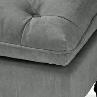 Contemporary Button Tufted Pillow Top Ottoman With Turned Legs For Living Room Seating And Style Upgrade