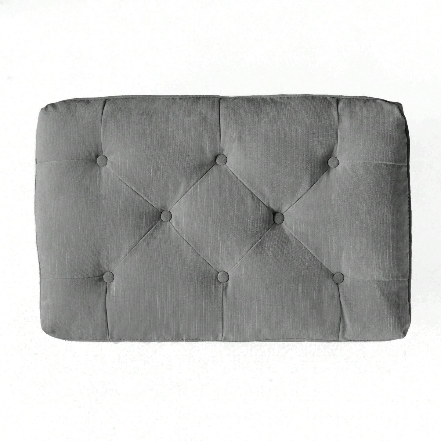 Contemporary Button Tufted Pillow Top Ottoman With Turned Legs For Living Room Seating And Style Upgrade