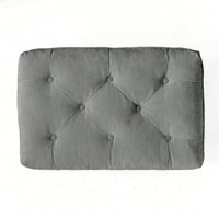Contemporary Button Tufted Pillow Top Ottoman With Turned Legs For Living Room Seating And Style Upgrade
