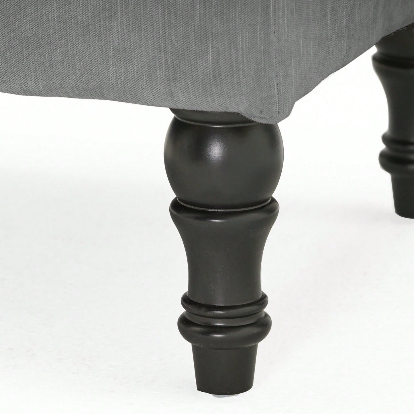 Contemporary Button Tufted Pillow Top Ottoman With Turned Legs For Living Room Seating And Style Upgrade