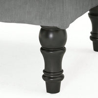 Contemporary Button Tufted Pillow Top Ottoman With Turned Legs For Living Room Seating And Style Upgrade