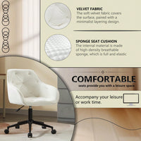 Velvet Home Office Chair, Modern Home Desk Chair With Wheels , Vanity Chairs For Living Room, Bedroom,Study Room,Computer Chair